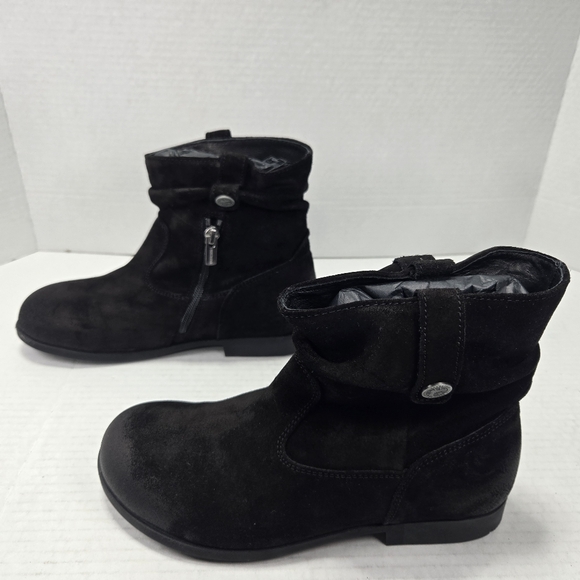 Birkenstock Sarnia Black Waxed Suede Chelsea Ankle Boots Size EU 36 narrow US 5 - Picture 3 of 13